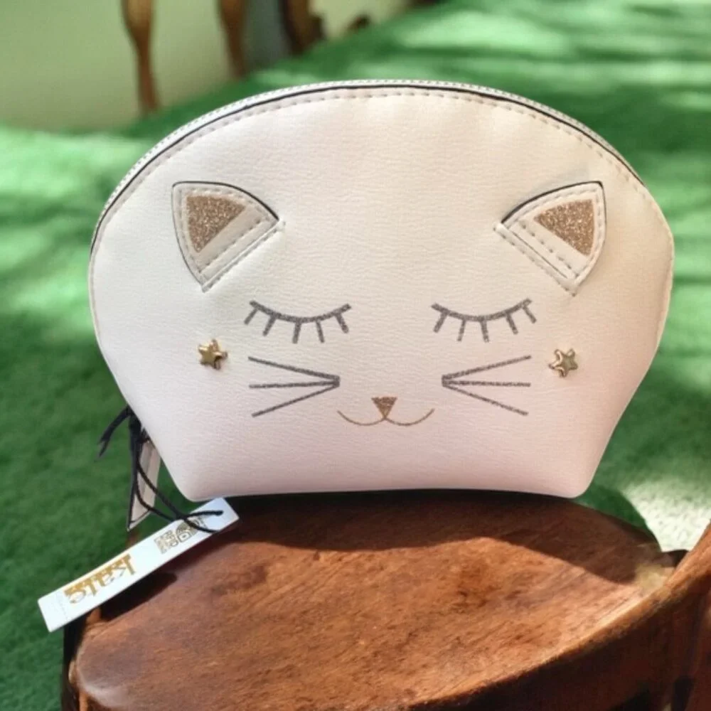 Kate Landry Smiling Cat Cosmetic Bag